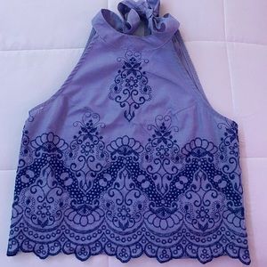 Blue Blouse with Pattern